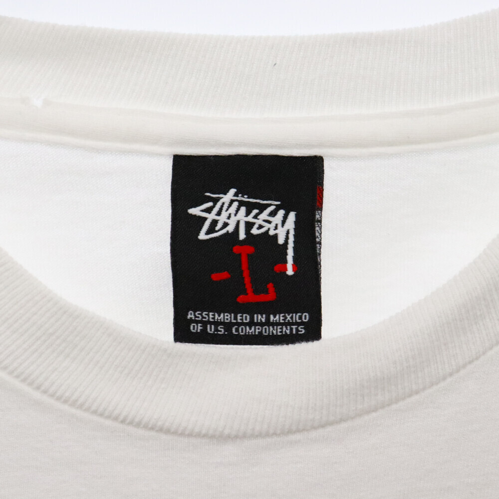 STUSSY ステューシー Laura ローラ フロント プリント メキシコ製 半袖カットソー Tシャツ ホワイト_画像4