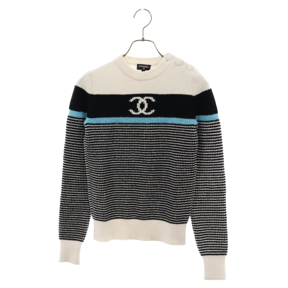 CHANEL シャネル 22B ココマークプルオーバーニットセーター CHANEL シャネル 22B ココマークプルオーバーニットセーター