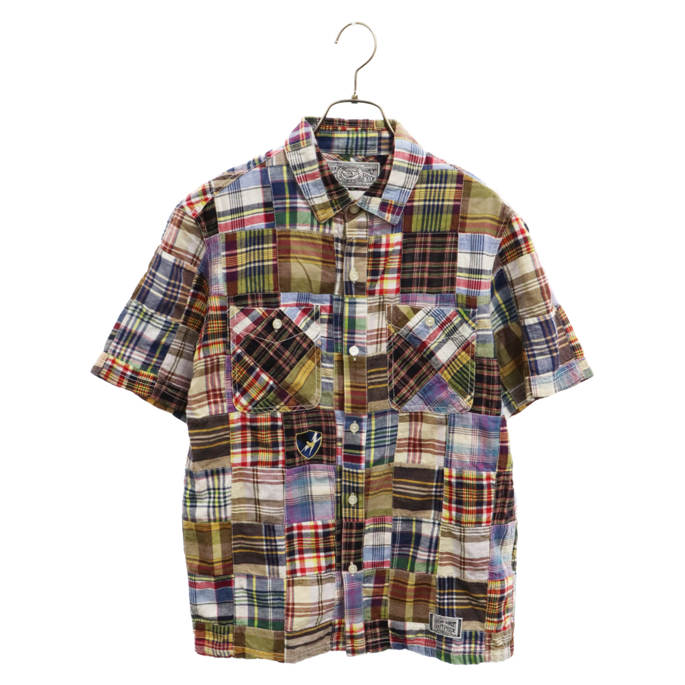 NEIGHBORHOOD ネイバーフッド CALICO.PW C-SHIRT.SS マドラスチェック パッチワーク 半袖シャツ マルチカラー 091GWNH-SHM02_画像1