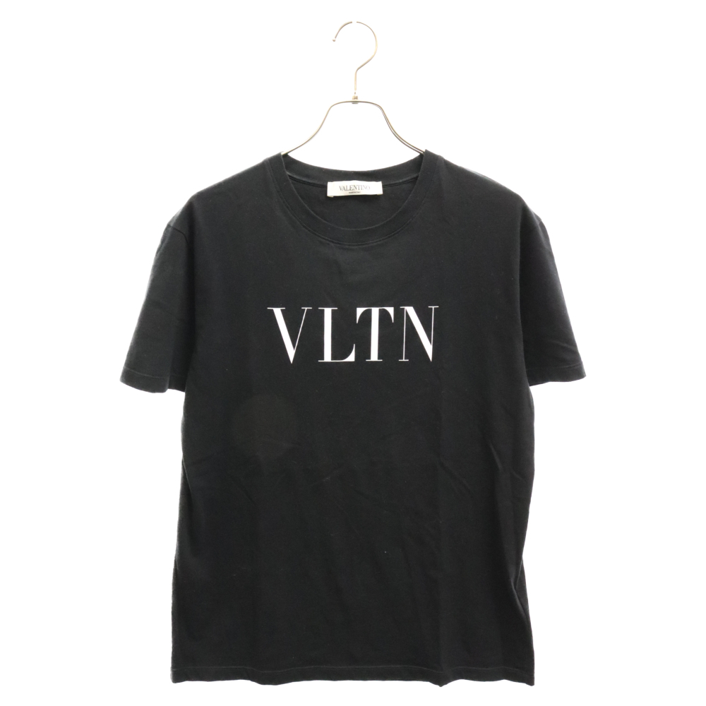 VALENTINO ヴァレンチノ 18AW VLTN フロントロゴ プリント 半袖Tシャツ ブラック QB3MG07D3V6_画像1