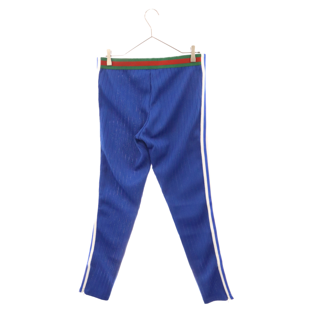 GUCCI グッチ ×adidas Jersey Sweatpants 700501 XJEJT アディダス サイドライン ロゴ刺繍 ロンパンツ ブルー_画像2