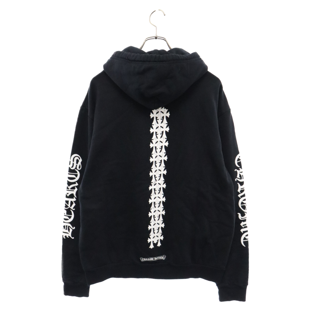 CHROME HEARTS クロムハーツ SWTSHRT PLVR Back Cemetery Cross Parker バック セメタリークロス パーカー フーディー ブラック_画像1