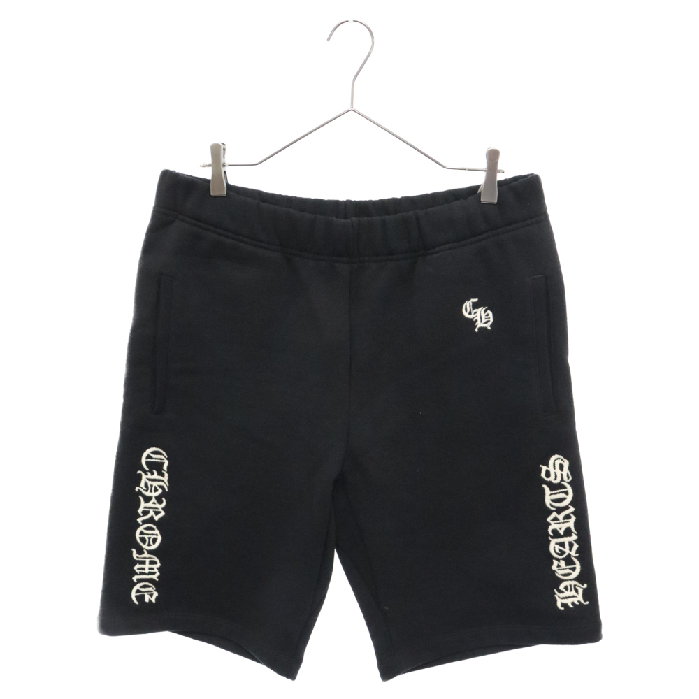 CHROME HEARTS クロムハーツ Y NOT SLO RIDE Sweat Shorts ワイノットスローライドスウェット ハーフパンツ ロゴ刺繍 ブラック_画像1