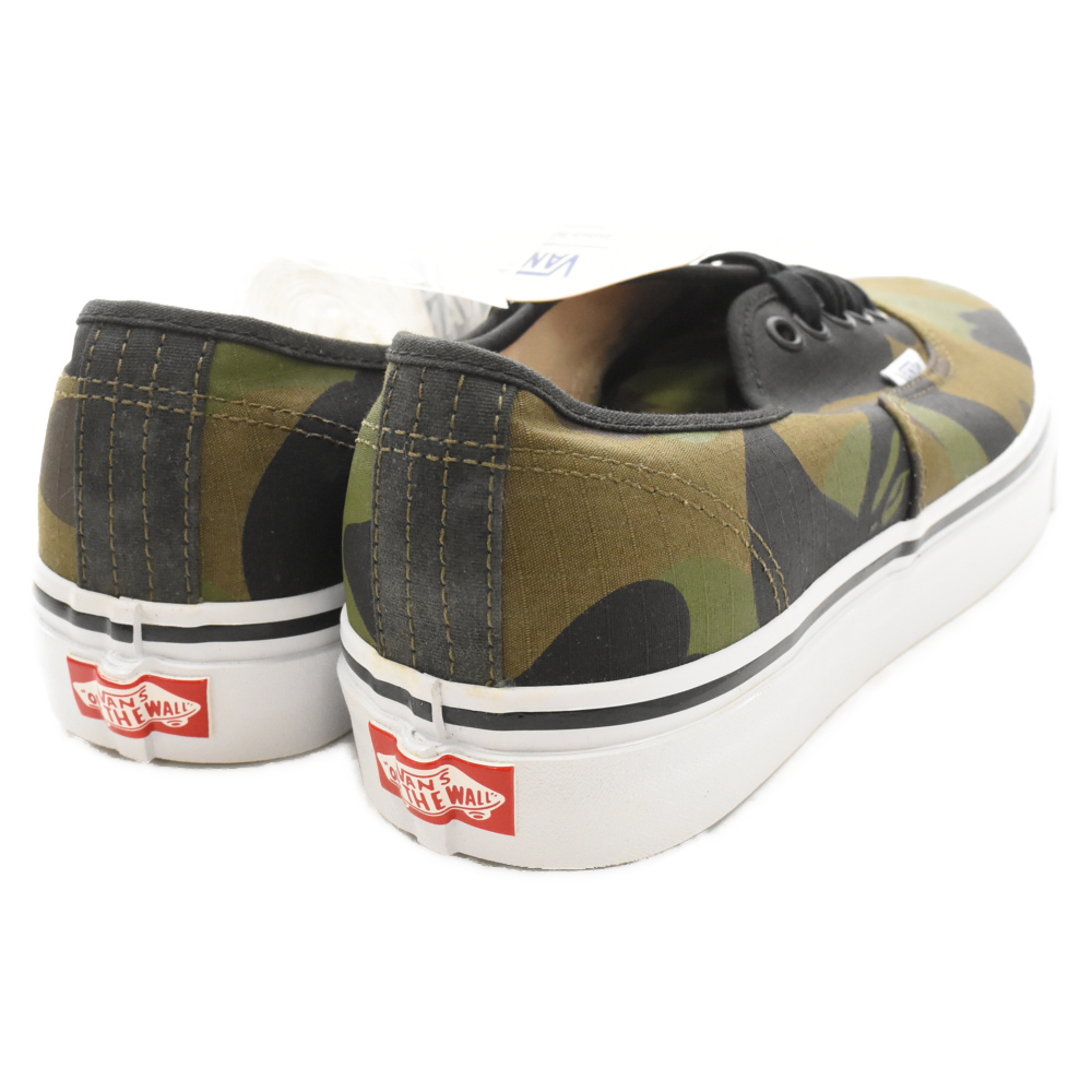 VANS ヴァンズ×アベイジングエイプ オーセンティック カモフラ 迷彩 ローカットスニーカー カーキ US10/28cm VN0A38EN7BC_画像4