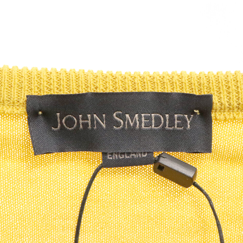 JOHN SMEDLEY ジョンスメドレー ROE PULLOVER VNLS コットン生地 Vネックニット コットンニット 長袖セーター イエロー_画像3