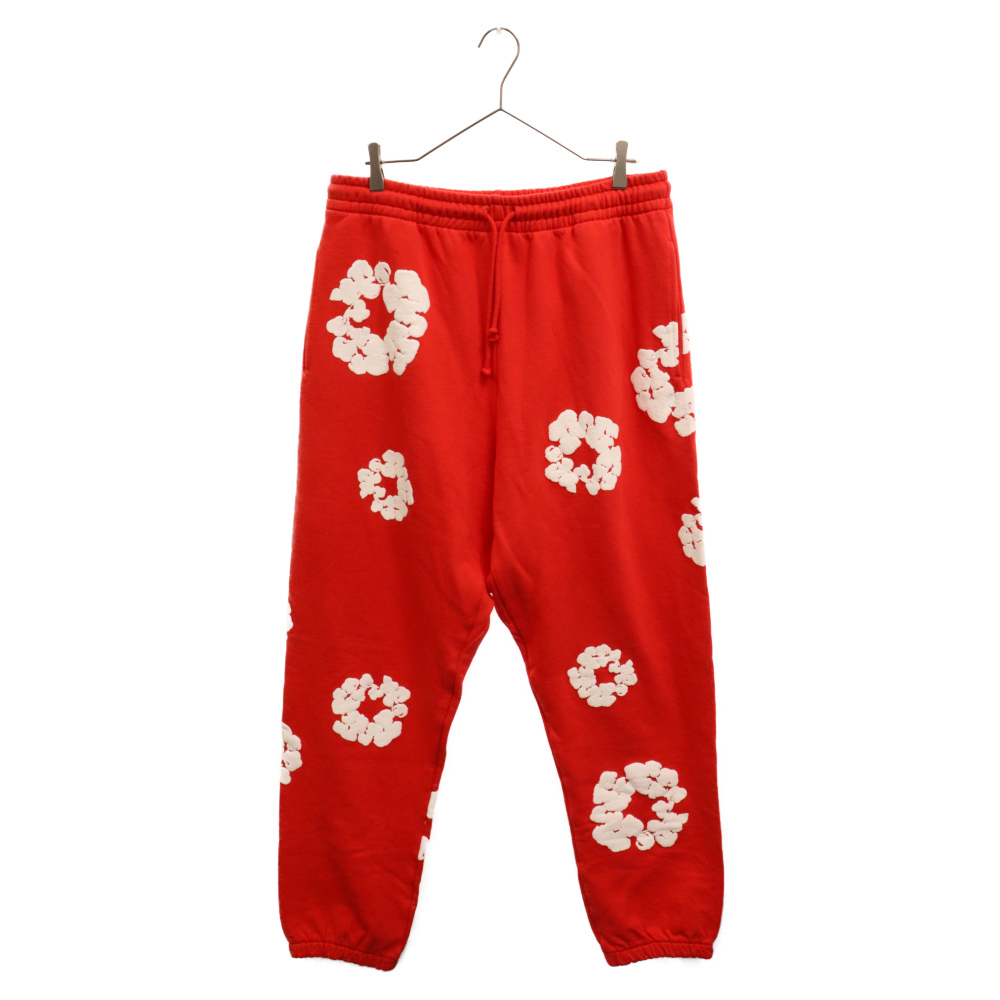 DENIM TEARS デニムティアーズ 23AW FLOWER PRINT SWEAT PANTS フラワープリント スウェットパンツ レッド_画像1