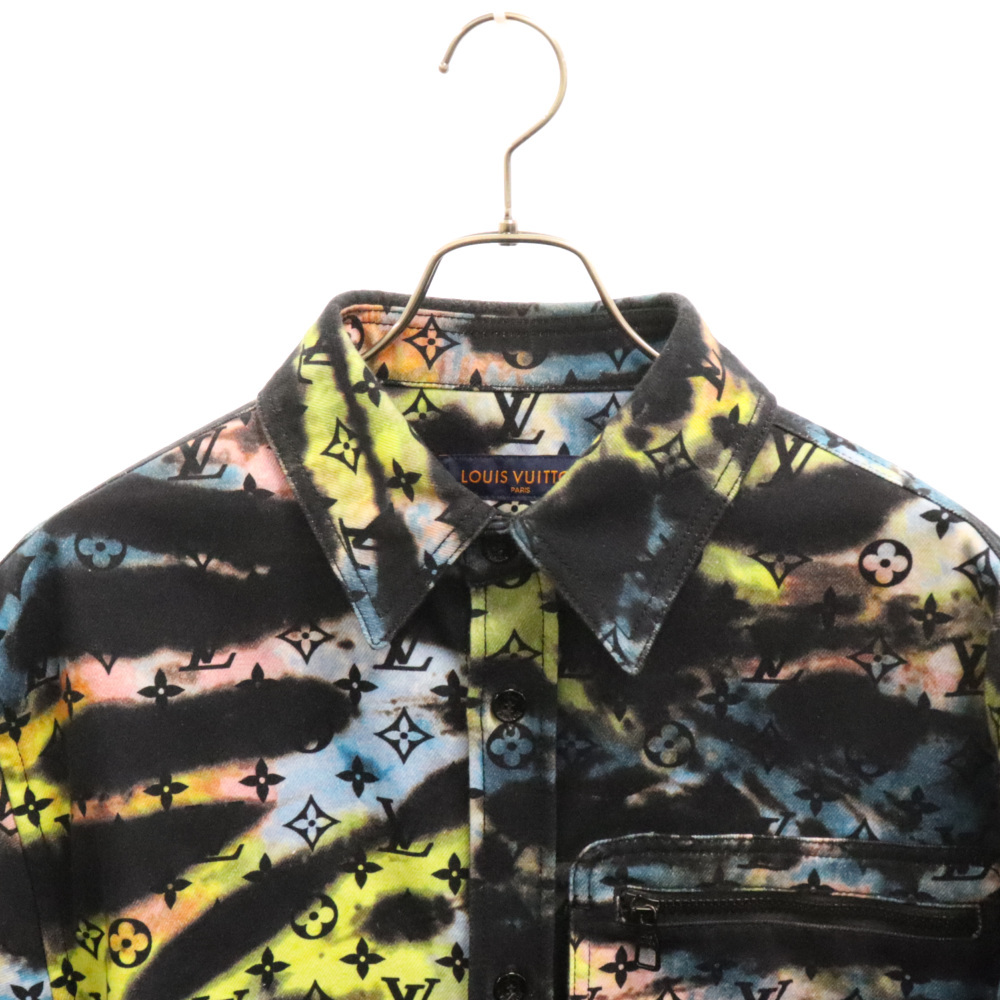 LOUIS VUITTON Louis Vuitton 21AW printed monogram Thai large Denim shirt total pattern jacket black RM2129 H98 HLA10W