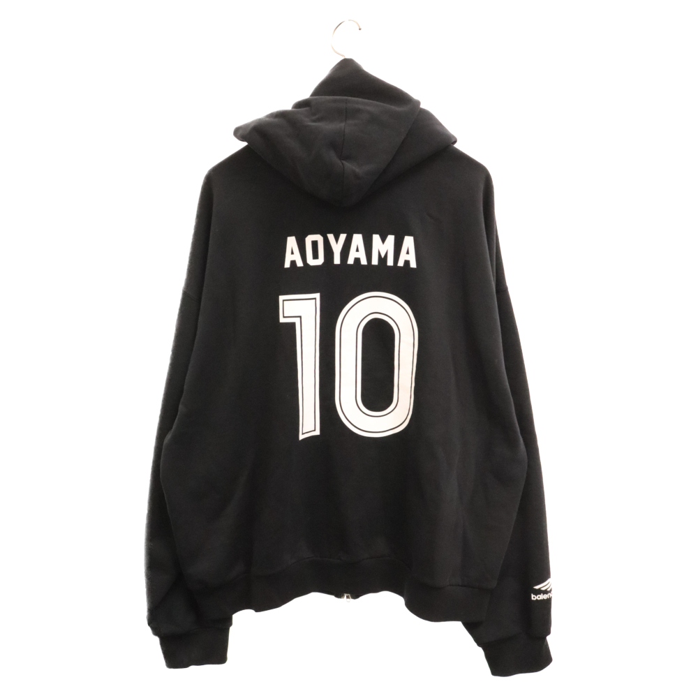 BALENCIAGA バレンシアガ SOCCER AOYAMA ZIPUP HOODIE サッカーシリーズ 青山ロゴ刺繍ジップアップフーディー パーカー ブラック 744457_画像2