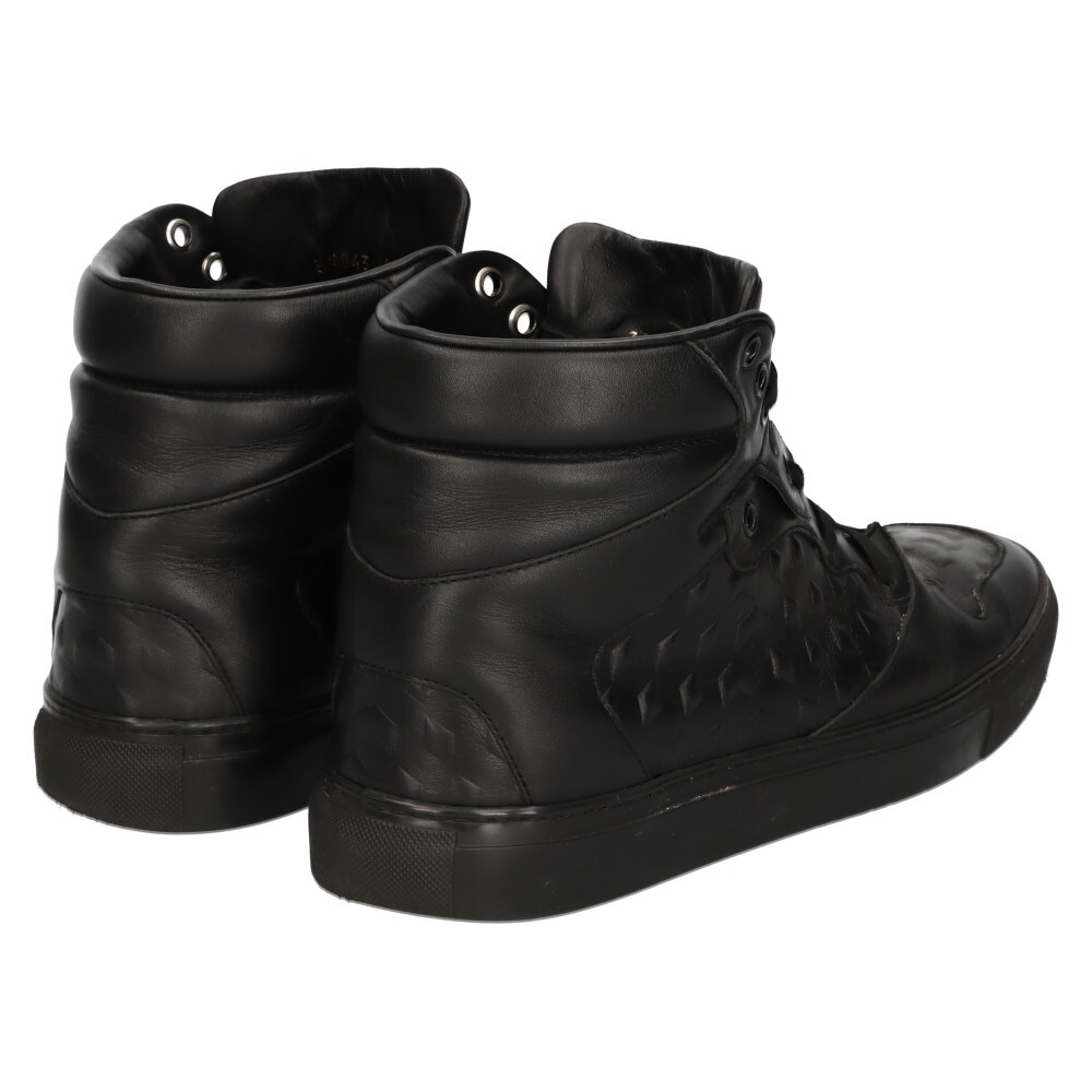 BALENCIAGA バレンシアガ Monochrome High Sneaker モノクローム ハイカット 型押し レザー ハイカットスニーカー ブラック EU40 358043_画像4