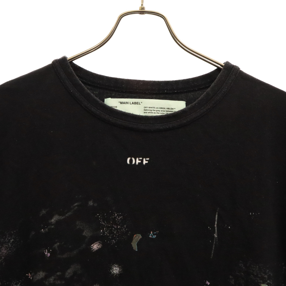 OFF-WHITE オフホワイト 17AW Galaxy Brushed Tee OMAA002F17620017 ギャラクシープリントクルーネック半袖Tシャツ ブラック_画像3