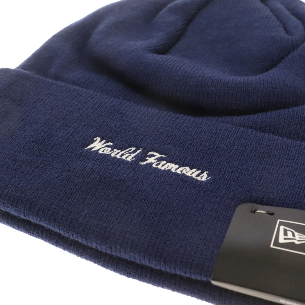 SUPREME シュプリーム 21AW×New Era Box Logo Beanie ニューエラ ボックスロゴ刺繍 アクリルニットビーニー ニットキャップ 帽子 ネイビー_画像6