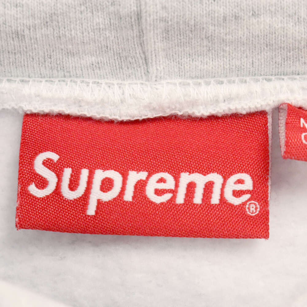 SUPREME シュプリーム 22SS Bling Box Logo Hooded Sweatshirt ブリング ボックスロゴ スウェットプルオーバーパーカー フーディ グレー_画像5