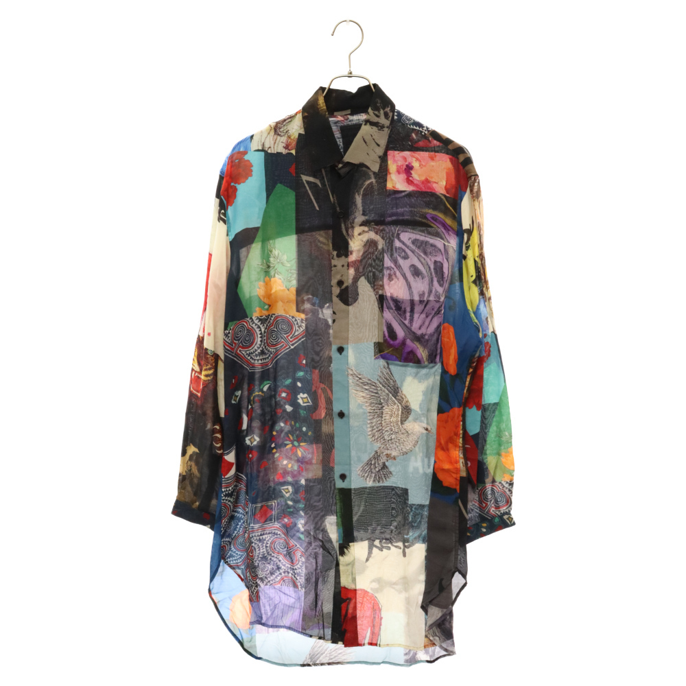 BLACK Scandal Yohji Yamamoto ブラックスキャンダルヨウジヤマモト 18SS パッチワーク 総柄 長袖シャツ ロングシャツ HW-B55-232 マルチ