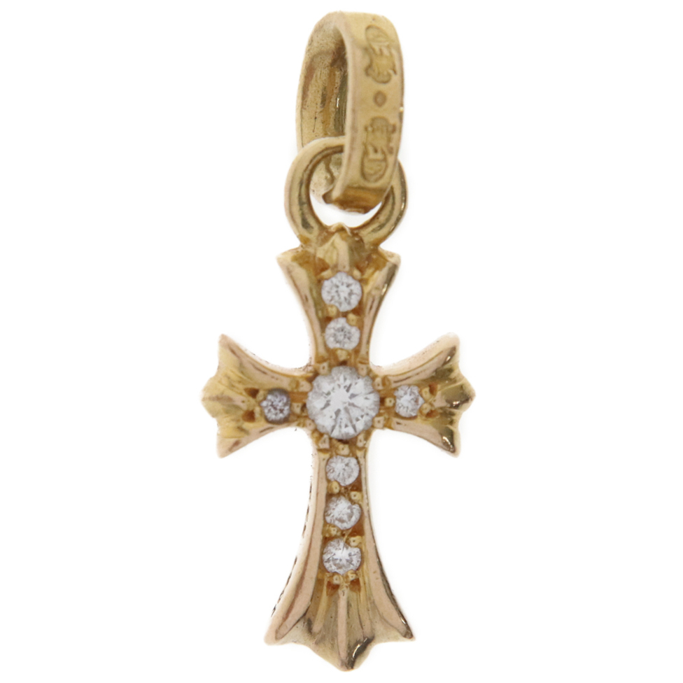 CHROME HEARTS クロムハーツ 22K CRS BBYFAT P DMND A ベイビーファット PAVEダイヤ チャーム ゴールドネックレストップ