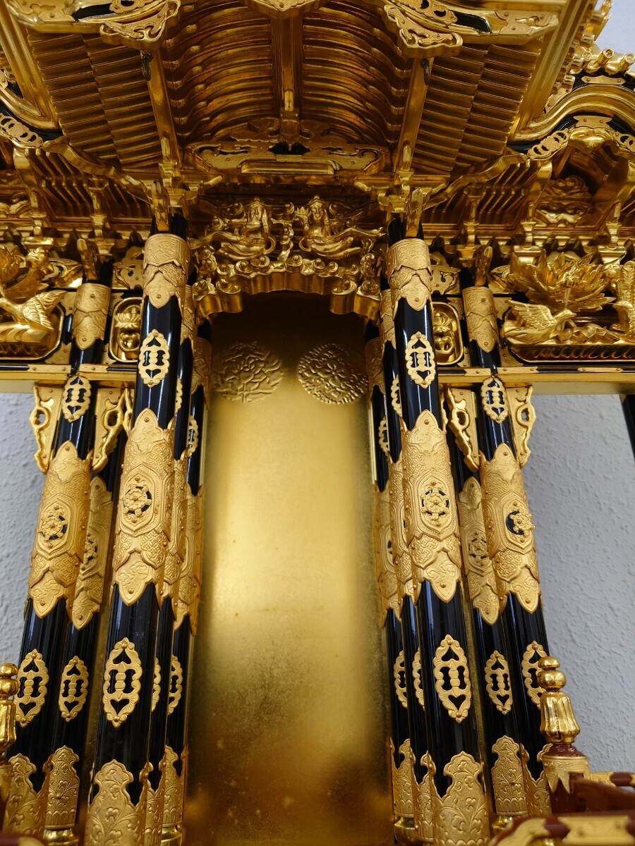仏壇 宮殿 二重屋根 須弥壇 本金箔 仏具 木製 仏教美術 純金箔 仏壇 宮殿 二重屋根 須弥壇 本金箔 仏具 木製 仏教美術 純金箔