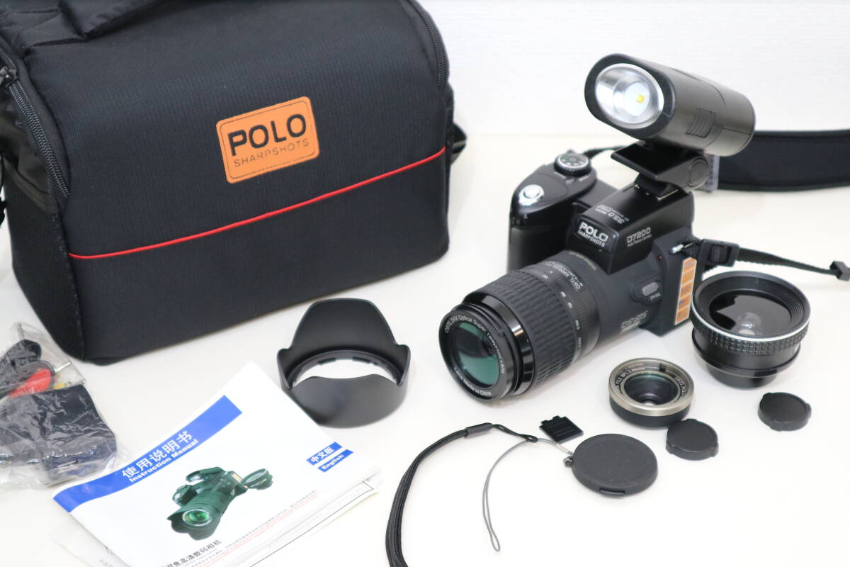 POLO ポロ　D7200　33MPデジタル一眼レフ0.5X広角レンズ + 24X望遠レンズ + ledライトカメラprofissionalデジタルカメラ