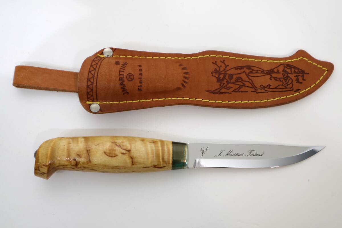 未使用品 MARTTIINI マルティーニ シースナイフ J. Marttiini Finland フィンランド製 皮シース付 カスタムナイフの画像1