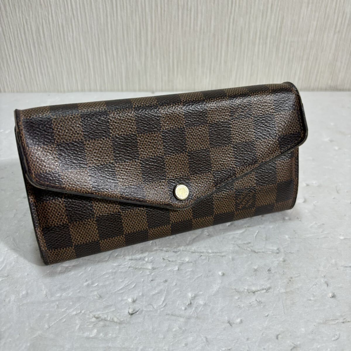 [k2918]1円スタート！LOUIS VUITTON ダミエ ポルトフォイユサラ 長財布 ルイヴィトン レザー ブラウン 本革 の画像1