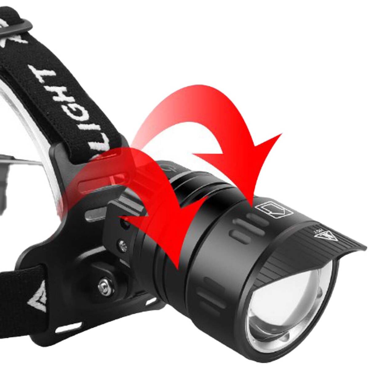 LED ヘッドライト 充電池 充電式 明るい 登山 釣り 夜釣り キャンプ アウトドア 防災 災害 非常用 懐中電灯 ワークライト 驚愕白黒セット01の画像3