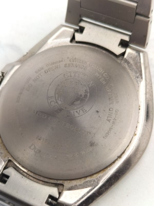 S30 稼働品 1円～ シチズン CITIZEN アテッサ ATTESA エコドライブ 電波ソーラー H110－T016308 黒文字盤 メンズ 腕時計の画像2