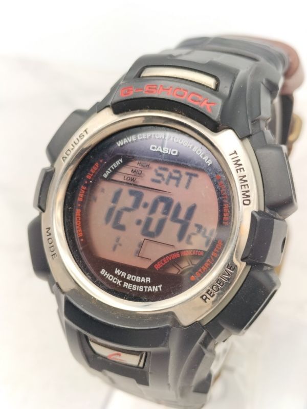 S26 稼働品 1円～ G－SHOCK ジーショック GW300 タフソーラー 電波 カシオ CASIO ブラック レッド 腕時計_画像2