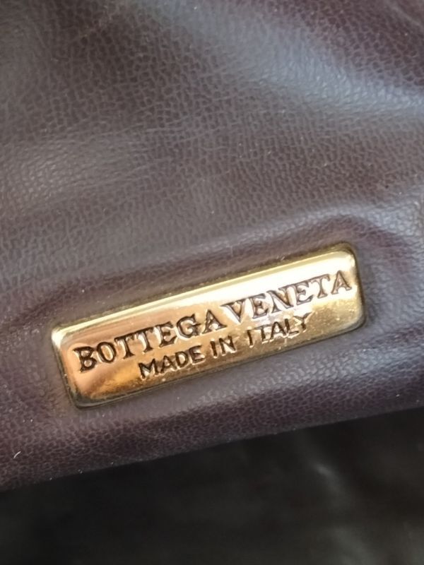 S89 中古品 1円～ ボッテガヴェネタ BOTTEGA VENETA イントレチャート チェーン ブラウン レディース ショルダーバッグの画像9