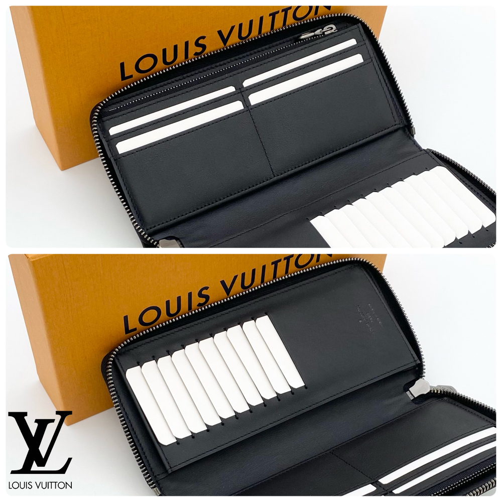 【極上美品】ルイヴィトン LOUIS VUITTON ダミエ アンフィニ ジッピーウォレット・ヴェルティカル ノワール N63548 RFID ICチップ 送料無料の画像5