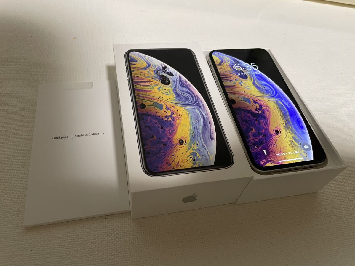 展示品★外装美品★Apple★アップル★iPhone XS★ホワイト★64GB★MTAX2J/A★元箱★動作確認済み★難★シルバー★の画像4