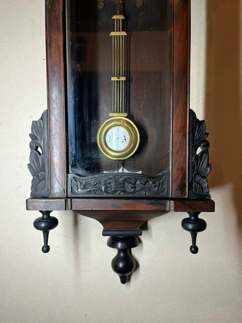 ユンハンス ドイツ 黒柿  柱時計 古時計 アンティーク時計  の画像4