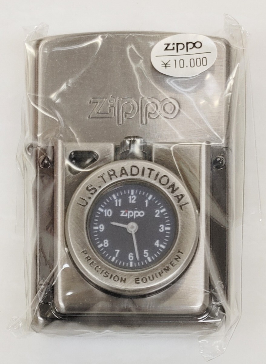 ZIPPO U.S.TRADITIONAL 時計付き made in US トラディショナル 未使用 時計電池止まりの画像1