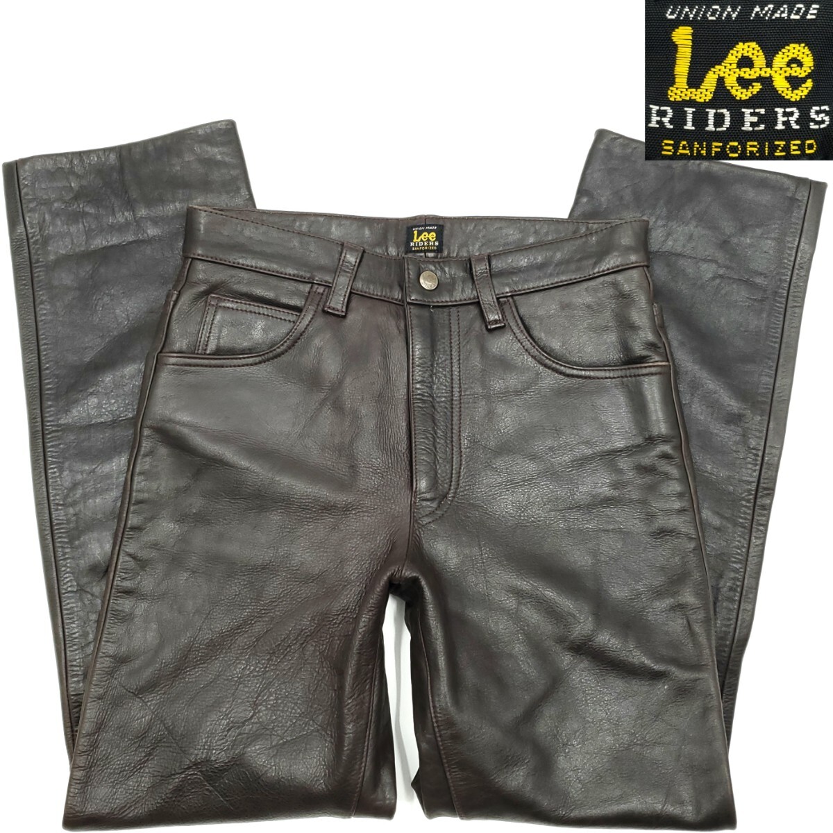 希少 Lee W30肉厚牛革レザーパンツ茶メンズ本革リー本皮 希少 Lee W30肉厚牛革レザーパンツ茶メンズ本革リー本皮