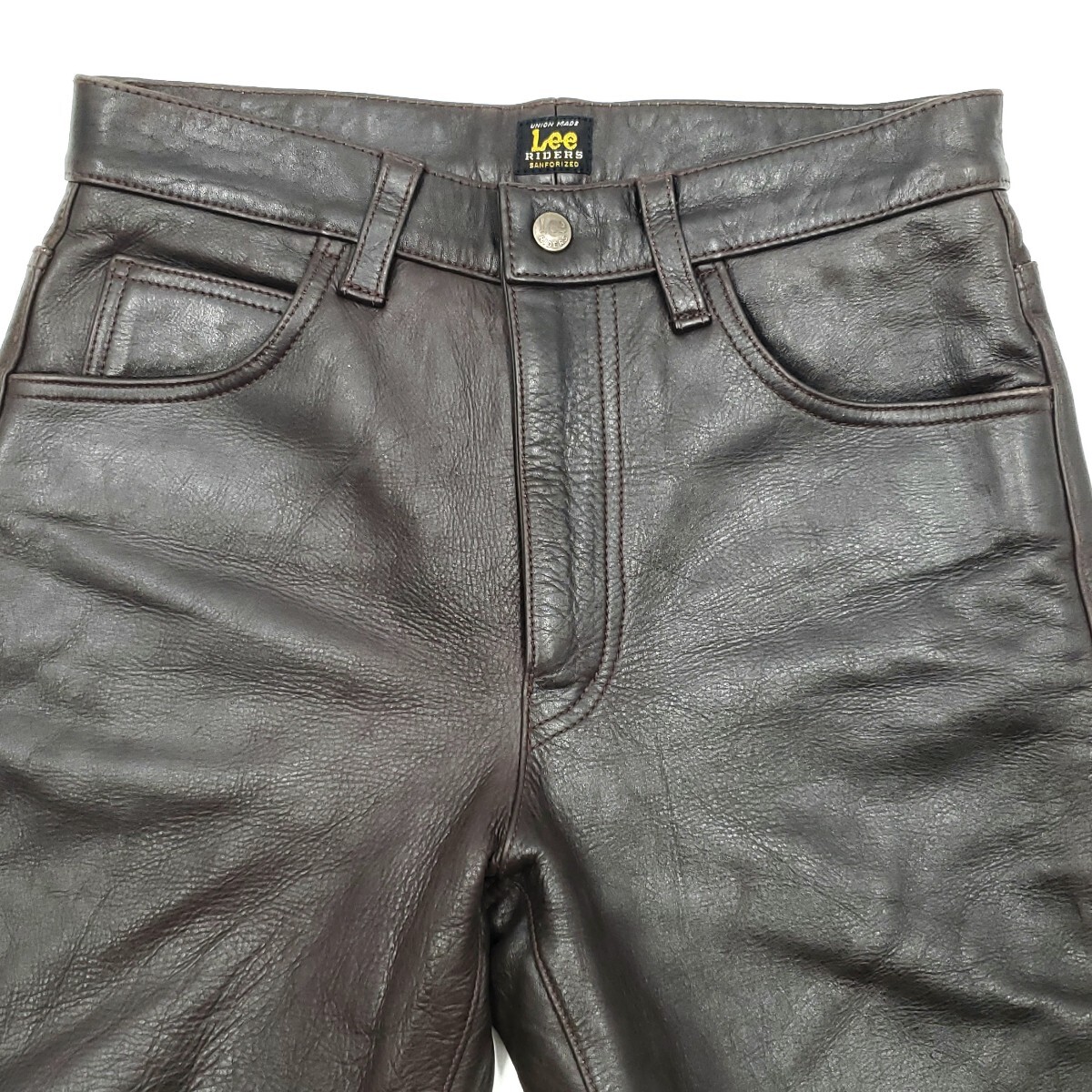希少 Lee W30肉厚牛革レザーパンツ茶メンズ本革リー本皮 希少 Lee W30肉厚牛革レザーパンツ茶メンズ本革リー本皮