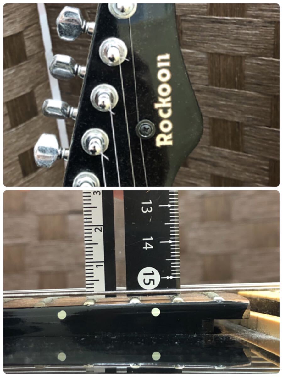 【ソフトケース付き※弦切れあり】Rockoon エレキギター ギター ブラックの画像6