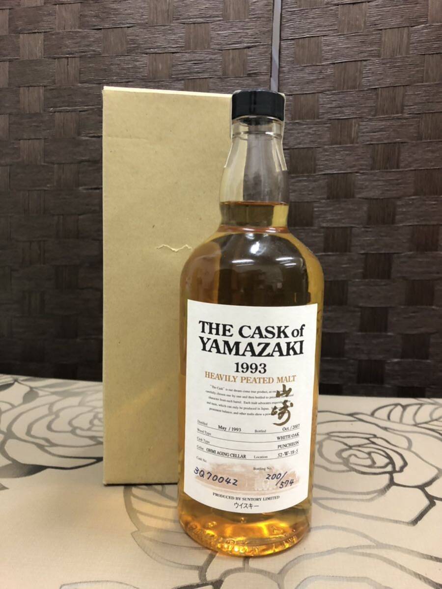 【箱付き】THE CASK of YAMAZAKI ザ・カスク・オブ・ヤマザキ ヘビーリー ピーテッド モルト 1993　62% 700ml ウイスキー サントリー_画像1