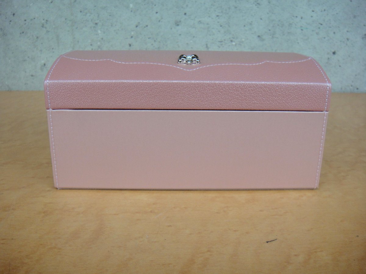 64405K 未使用品 ミキモト パール付き ジュエリーボックス アクセサリーケース 小物入れ ピンク MIKIMOTOの画像6