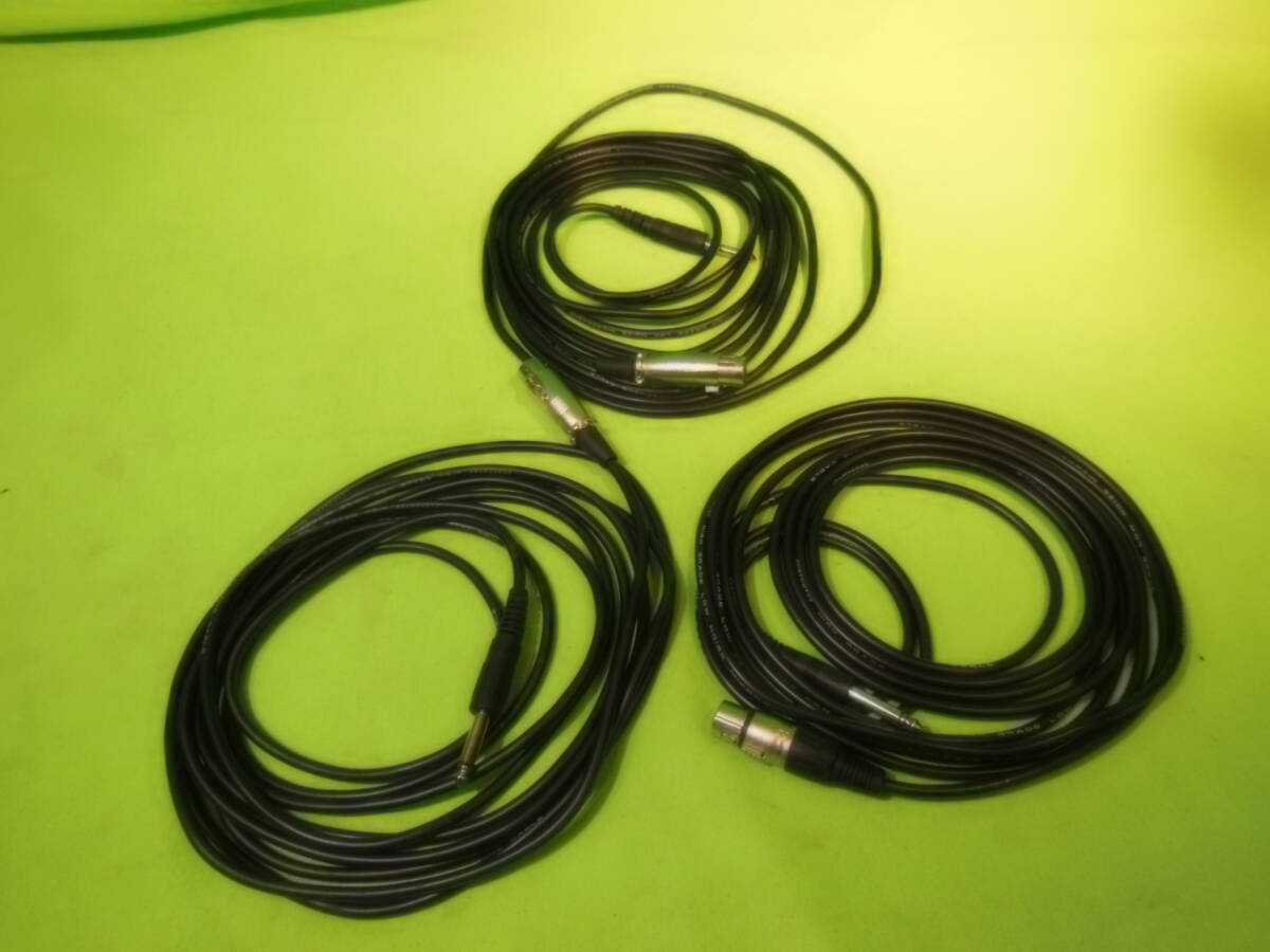 w240405-006A7 custom try マイクケーブル 5m 3本セット 清掃済 high grade low noise microphone cable 収録 スタジオ_画像1