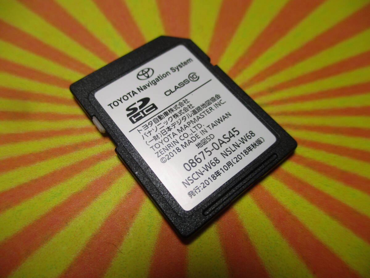 ▽F922 トヨタ 純正ナビ NSLN-W68 NSCN-W68用 SDカード SD 地図データ 2018年秋版 08675-0AS45 動作確認済み 全国一律送料370円～の画像1