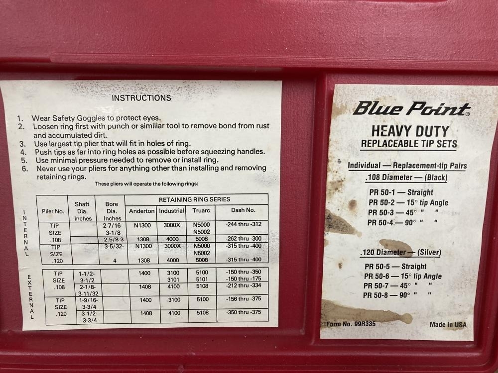 002○おすすめ商品○ブルーポイント 先端交換式スナップリングプライヤー PR-50A 高崎店の画像10