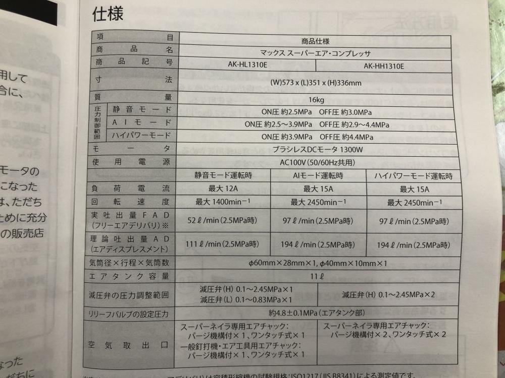 003☆未使用品・即決価格☆MAX スーパーエアコンプレッサ AK-HL1310E　赤_画像2