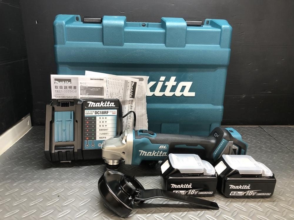 014〇未使用品・即決価格〇マキタ makita 100mm充電式ディスクグラインダ GA412DRGX ケース傷アリの画像2