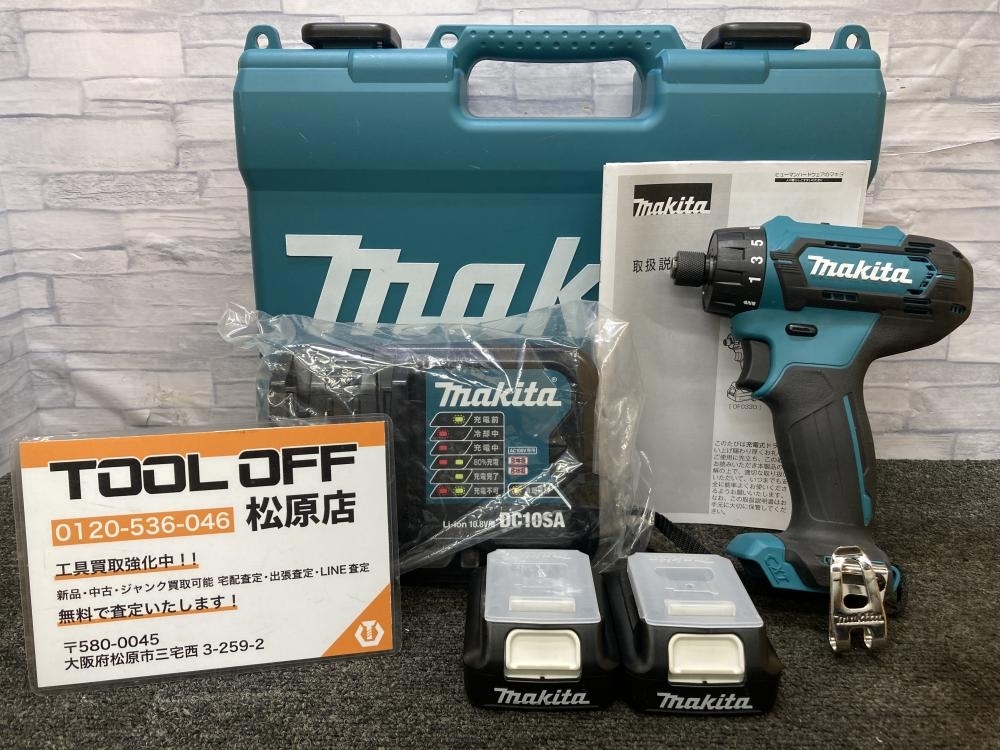 013♪おすすめ商品♪マキタ makita 10.8Ｖ充電式ドライバドリル DF033D BL1015 DC10SA バッテリ×2・充電器×1_画像1