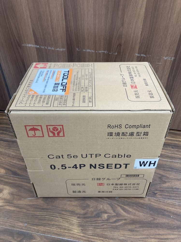 006□未使用品・即決価格□日本製線 Cat5e UTPケーブル 0.5-4P NSEDT WH 300m 直接伝票を貼り付けて発送_画像3