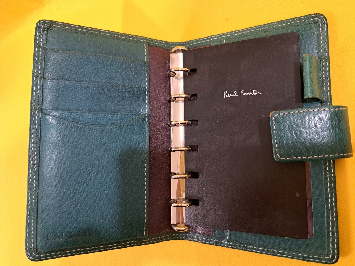 Paul Smith Paul Smith pocketbook cover 6 hole green notebook inserting pocketbook cover pocketbook case 