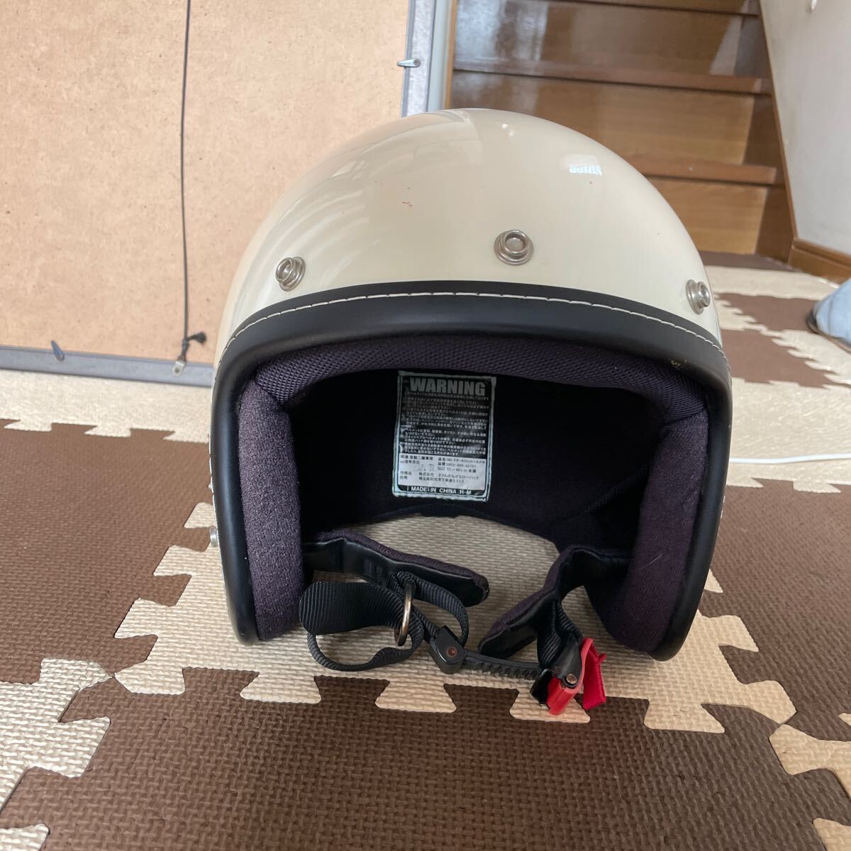 ジェットヘルメット 57〜60cm アイボリー DM2 スモールジェットヘルメットの画像1