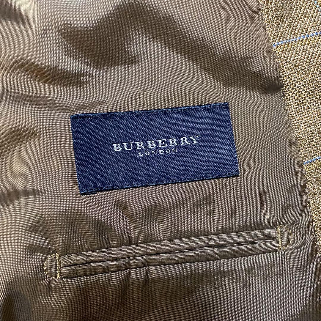 Burberry テーラードジャケット ベージュ シルク生地 2ボタン ジャケットの画像4