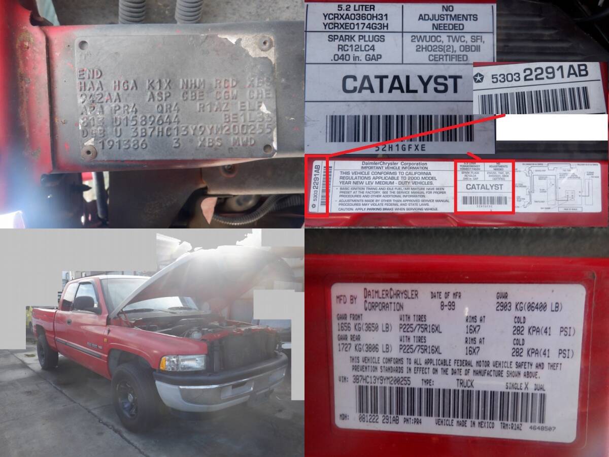 00y Dodge Ram 1500 SLT truck V8 5.2L? EG model unknown propeller shaft aluminium /65(25)[6-6951] home delivery un- possible ( Fukutsu post business office stop )83595