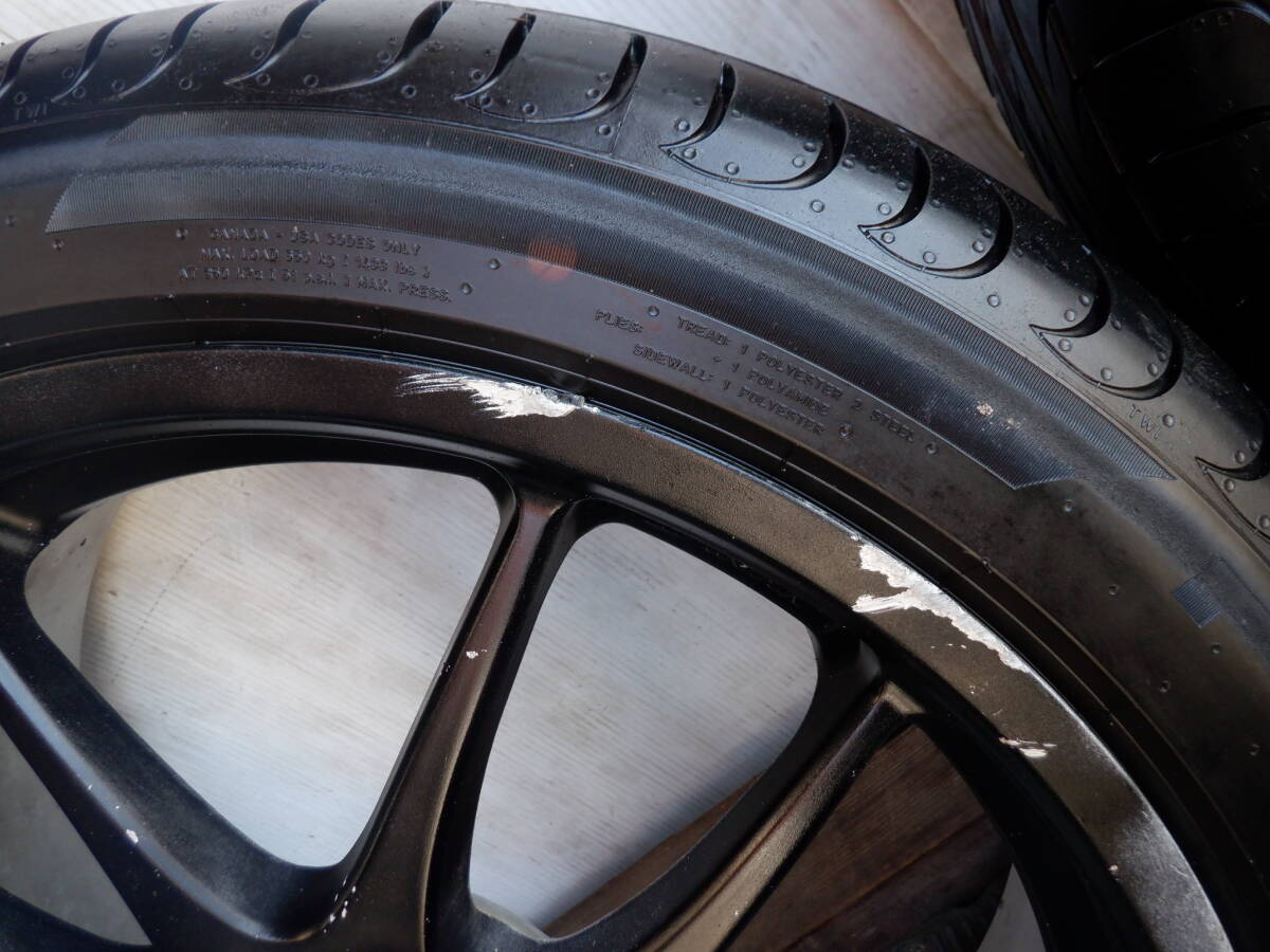 WORK ワーク エモーション 18x7.5JJ(+50)PCD100-5穴 自家塗装? 黒 元白? 215/45R18 レガシィ/60(30)【6-9847】宅配不可(福通営業所止)の画像3