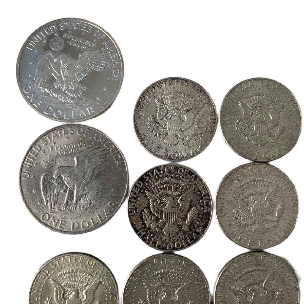 1円 ケネディ ハーフダラー ワンダラー 銀貨など 32枚セット おまとめ 1964年-1969年 1971年 総重量429.7ｇ_画像4