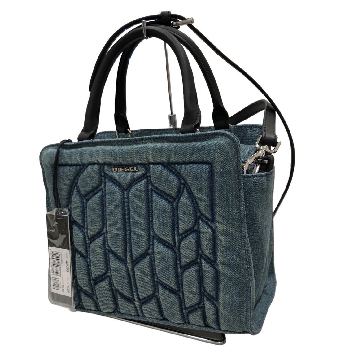 DIESEL ディーゼル 2way ハンドバッグ ショルダーストラップ付 デニム 鞄 カバン レディース タグ付きの画像3