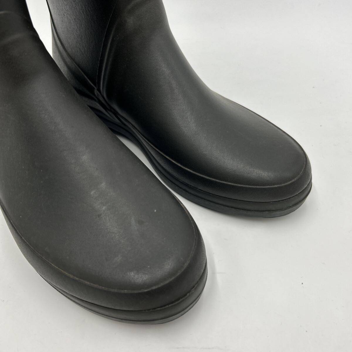 B ■ フランス製 '機能性抜群' AIGLE エーグル 高品質 ラバー素材 ロングブーツ 長靴 レインブーツ EU37 23.5cm レディース 婦人靴 091643_画像4